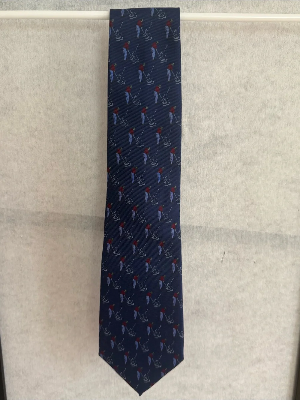 Lauren Ralph Lauren Golf Necktie 100% Silk Navy Golfer Water Hazard Novelty